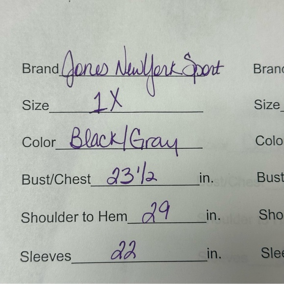 Jones New York Sport 1X Gray & Black Striped Half-Zip Pullover - Picture 8 of 8